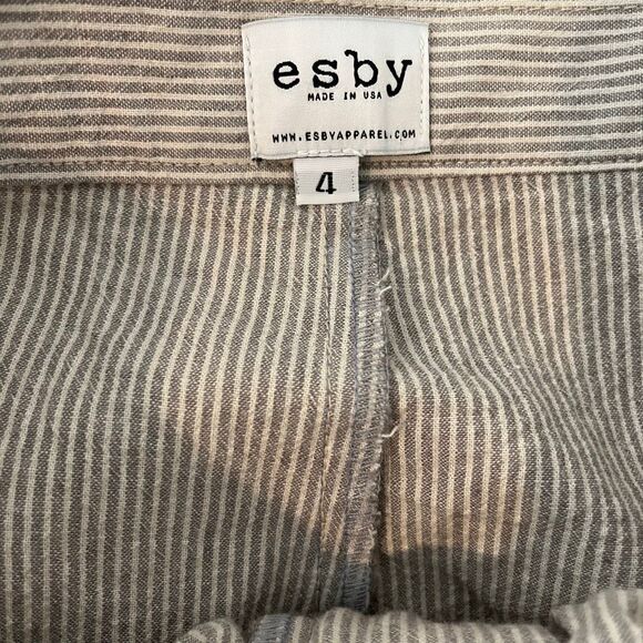 Esby Apparel Copal Stripe Nikita Wide Leg Pleated Cropped Pants Women's Size 4 - Picture 6 of 8